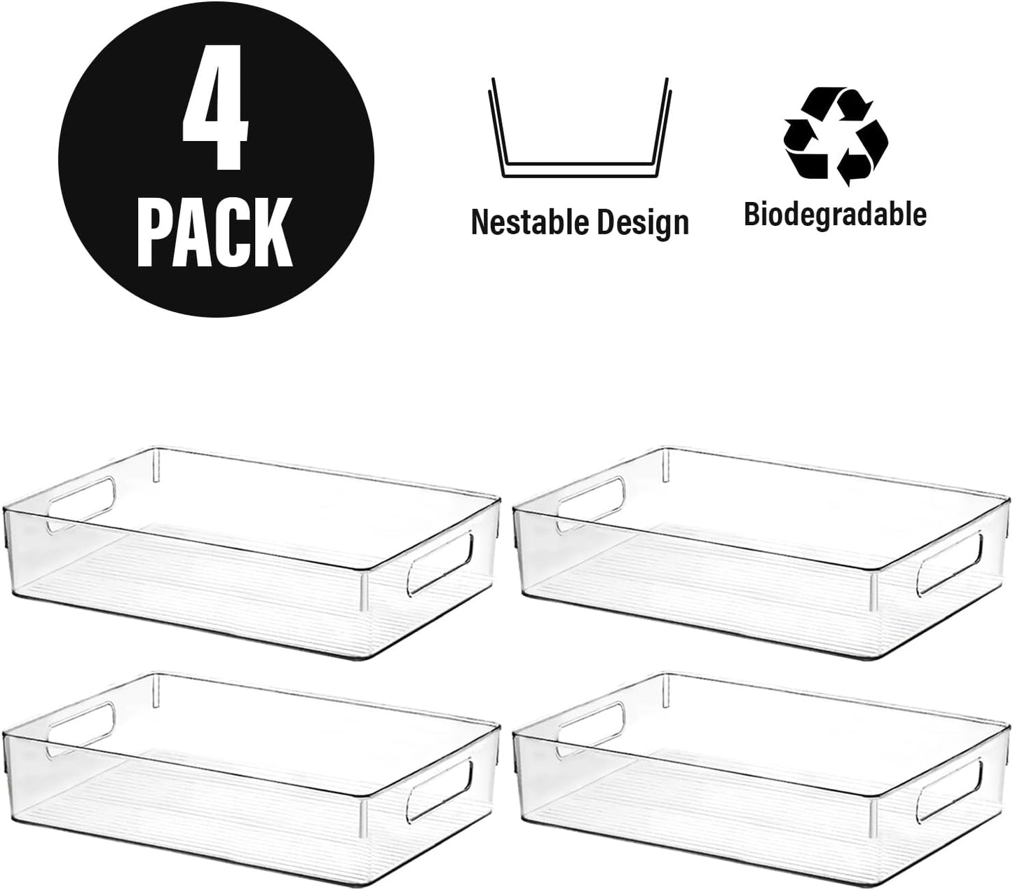 Clear Plastic Storage Bins, Pantry Organizers and Storage, Kitchen Organization and Storage