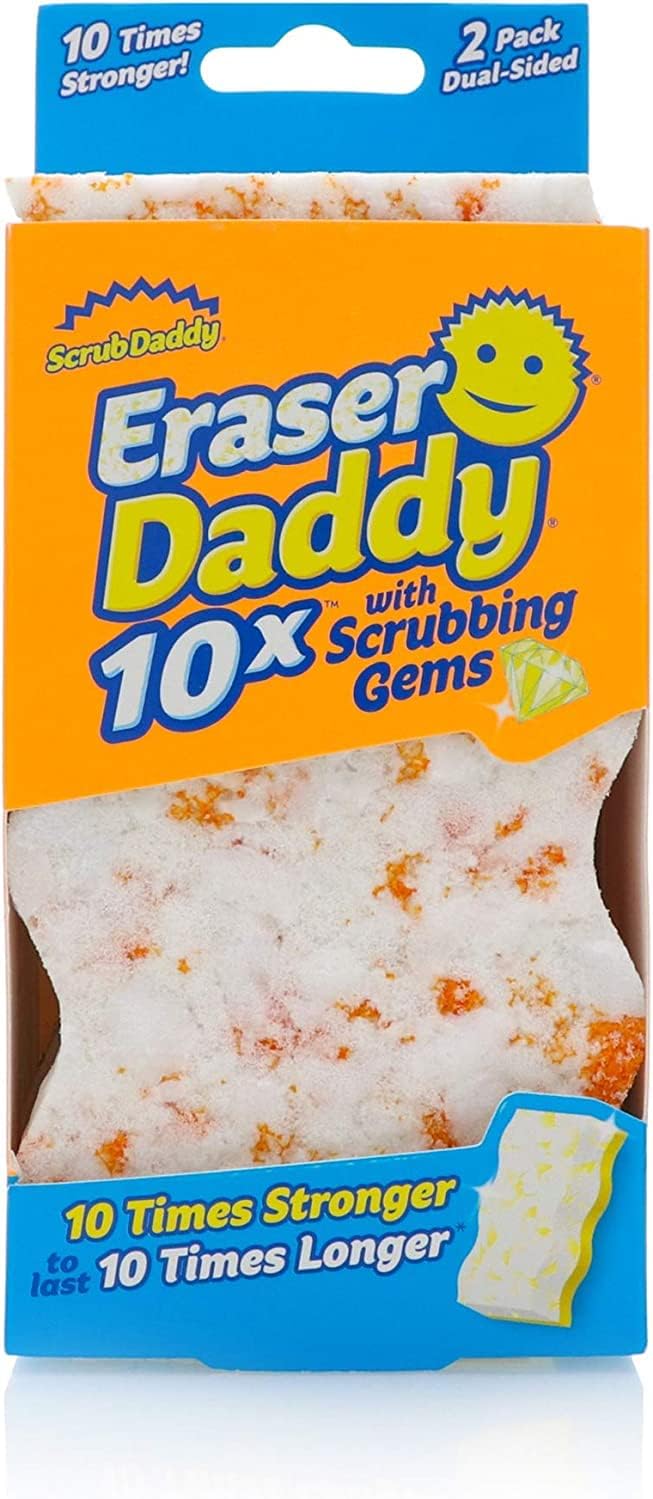 Scrub Daddy Eraser Sponge - 10x More Durable Than Traditional Erasers with Scrubbing Gems - Removes