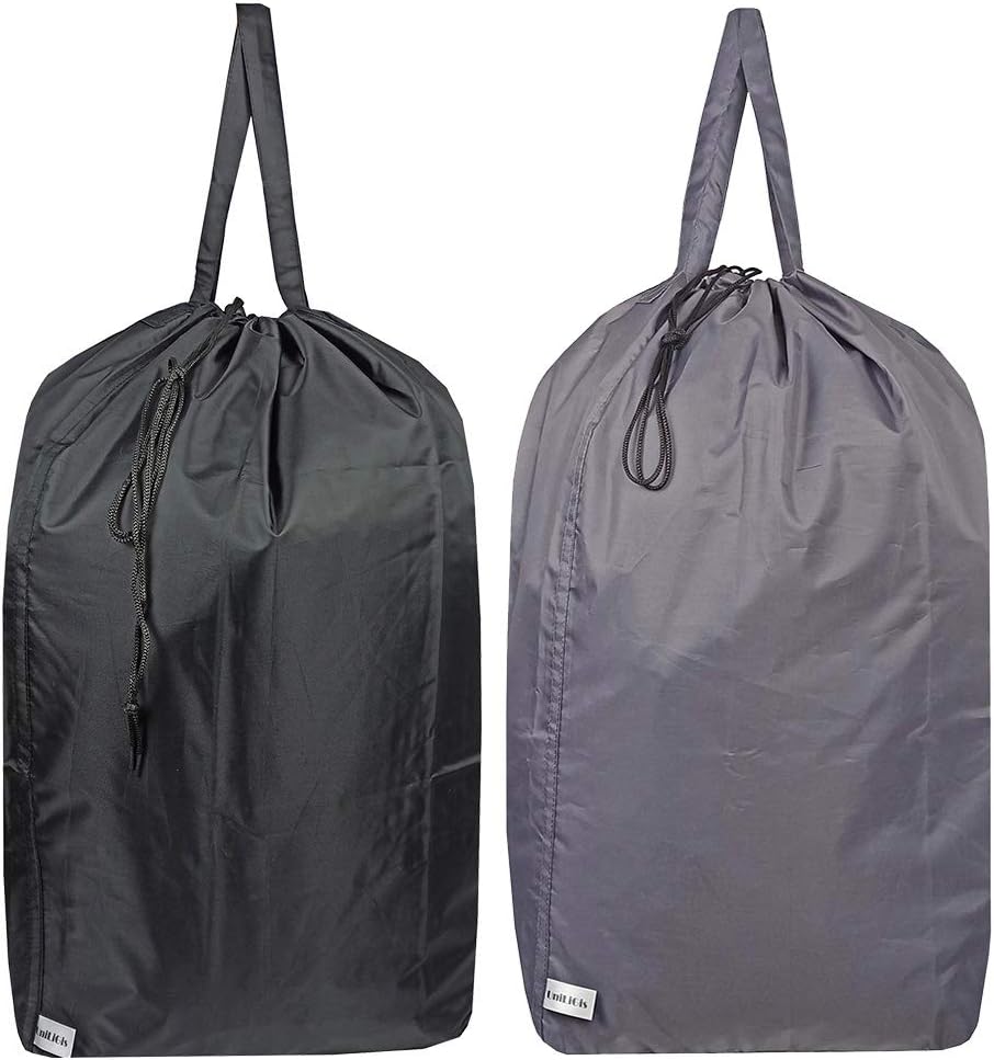 Washable Travel Laundry Bag with Handles and Drawstring, Heavy Duty Large Enough to Hold 3 Loads of