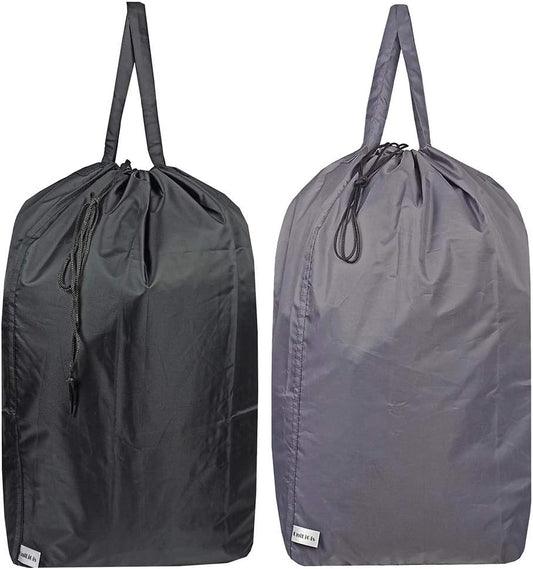 Washable Travel Laundry Bag with Handles and Drawstring, Heavy Duty Large Enough to Hold 3 Loads of
