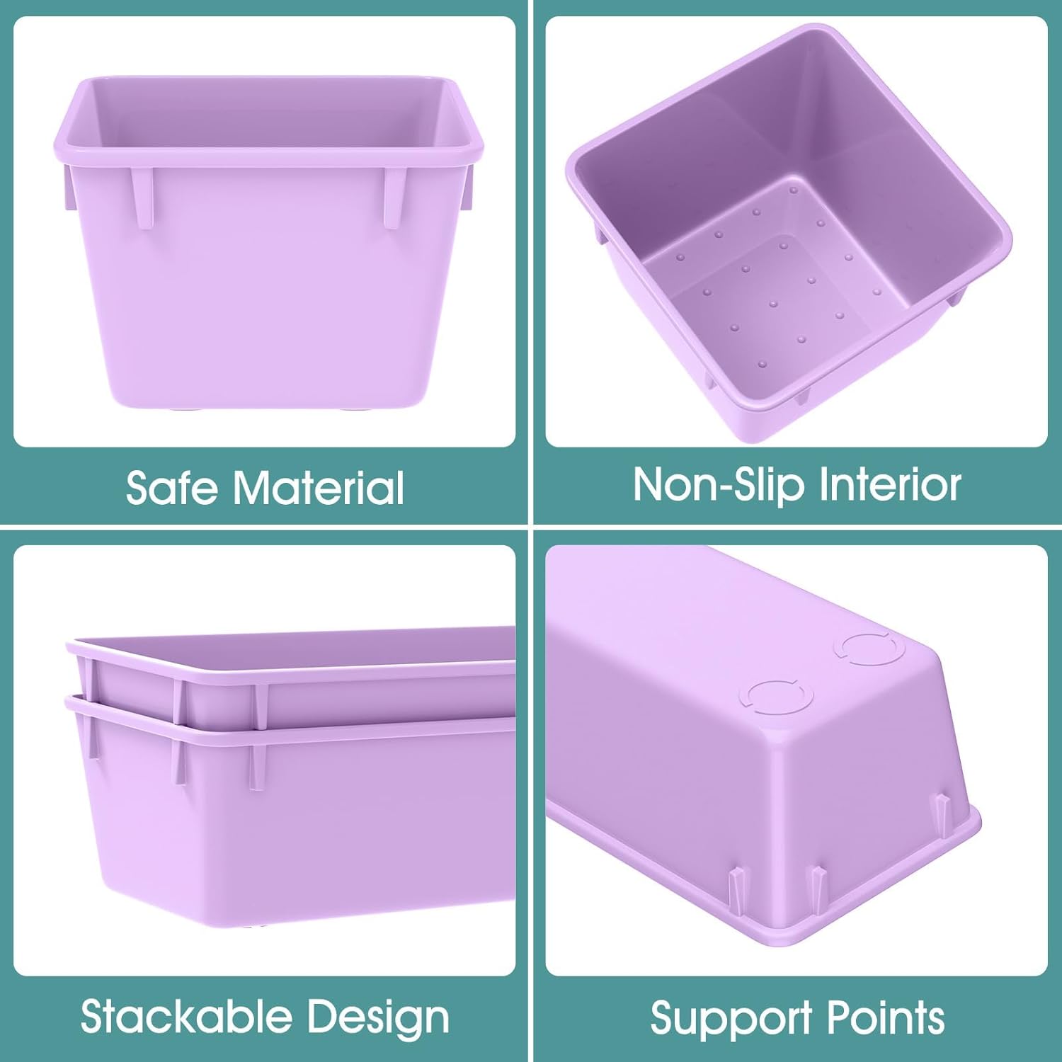 WOWBOX 25 PCS Plastic Drawer Organizer Set, 4 Sizes Desk Drawer Divider Organizers and Storage Bins
