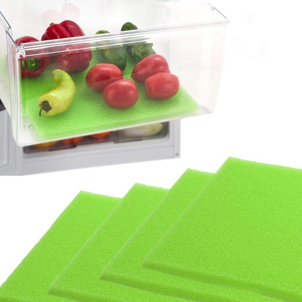 Dualplex® Fruit & Veggie Life Extender Liner for Fridge Refrigerator Drawers, 12x15 Inches (4 Pack)