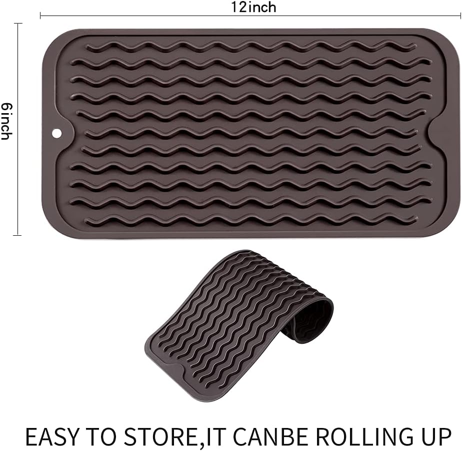Silicone Dish Drying Mat for Multiple Usage,Easy clean,Eco-friendly,Heat-resistant Silicone Mat for