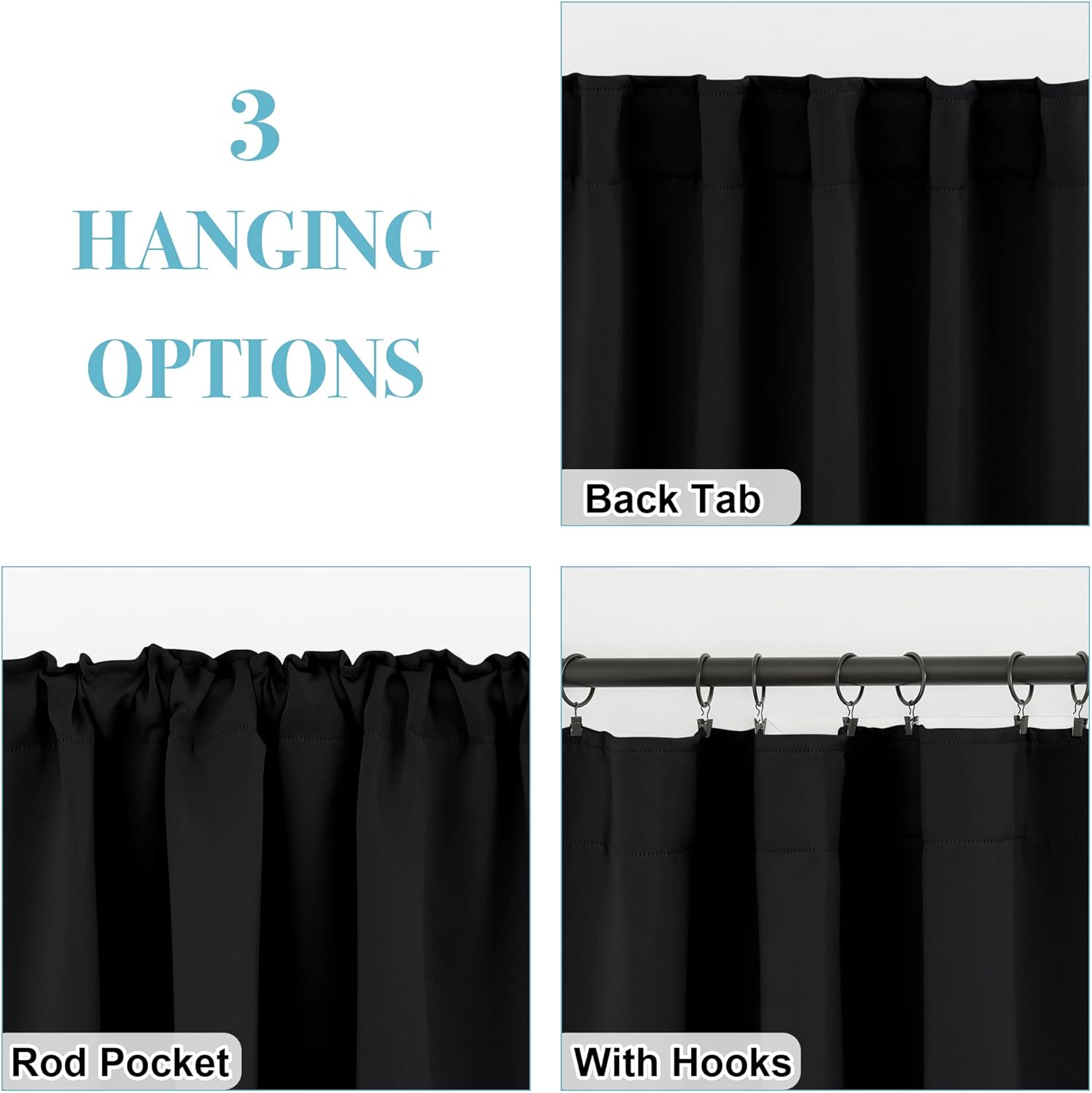 RYB HOME Bathroom Curtains Blackout - Thermal Insulating Privacy Small Window Curtains Short for