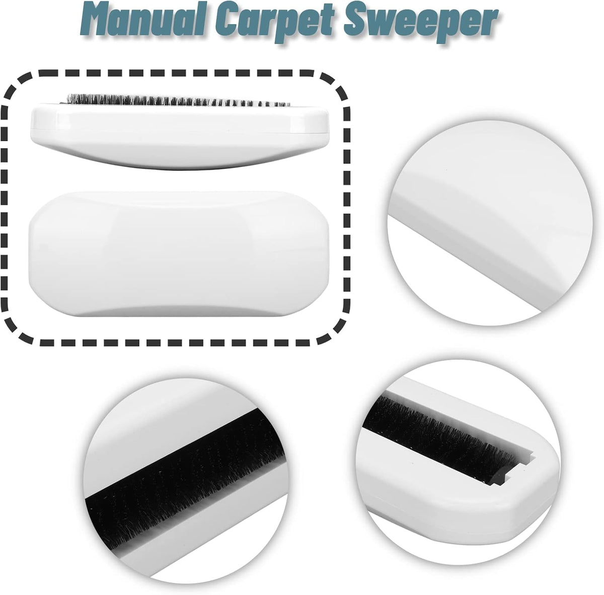 Handheld Crumb Sweeper, Carpet Sweeper Cleaner with Garbage Collection Nutshell Soft Debris