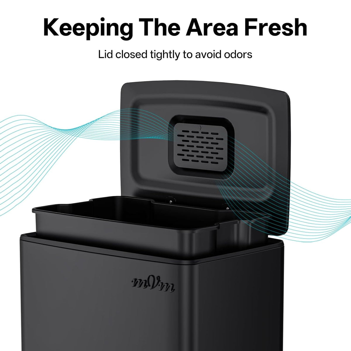 mVm 10.6 Gallon Heavy Duty Step Trash Can with Lid, Foldable Foot Pedal Bin for Kitchen Office