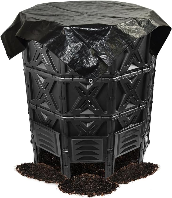 Large Compost Bin - 190 Gallon (720 L) Garden Composter with Better Aeration System, Easy