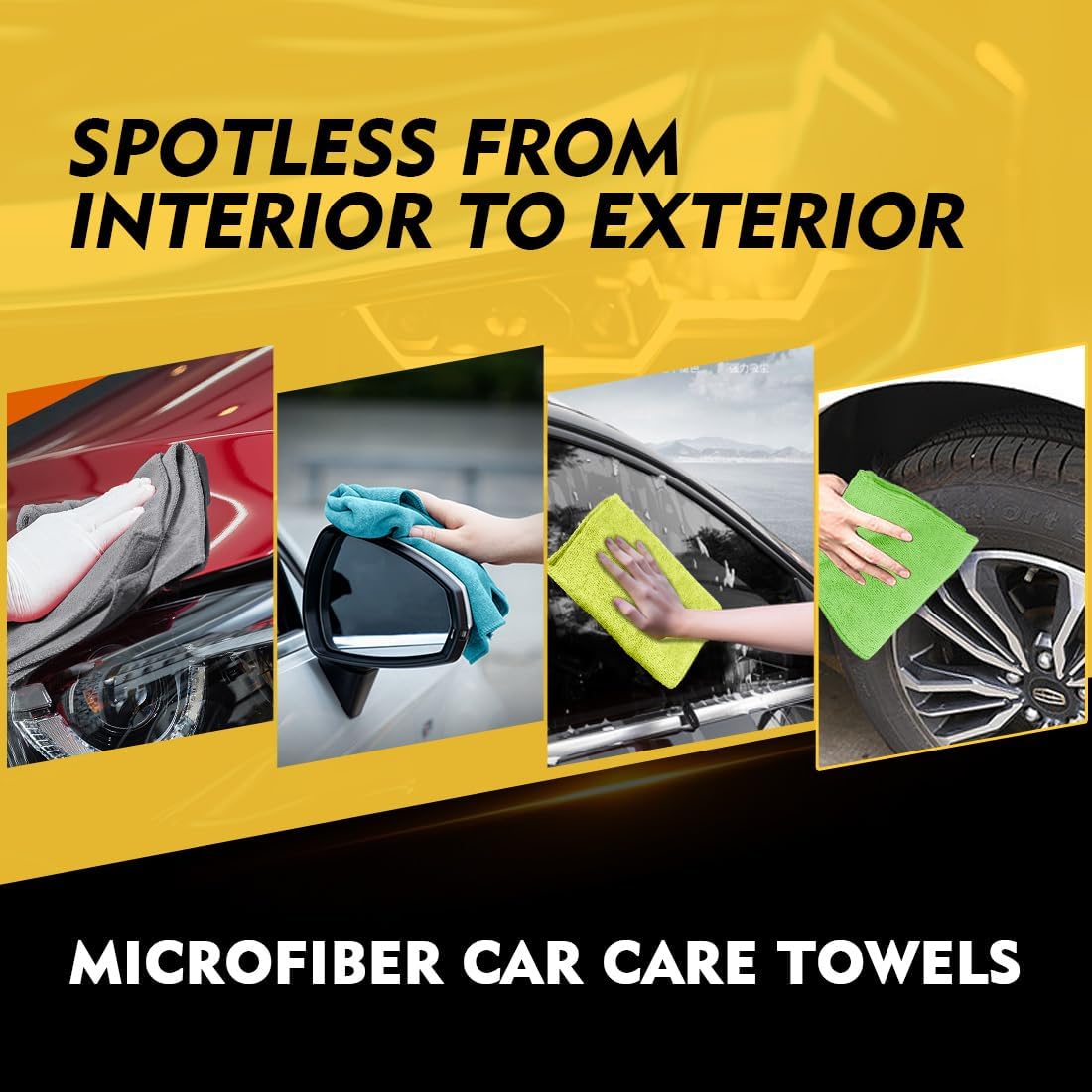 HOMEXCEL Microfiber Cleaning Cloth 150 Pack, 12.5 x 12.5 inch Microfiber Towels for Cars, Ultra