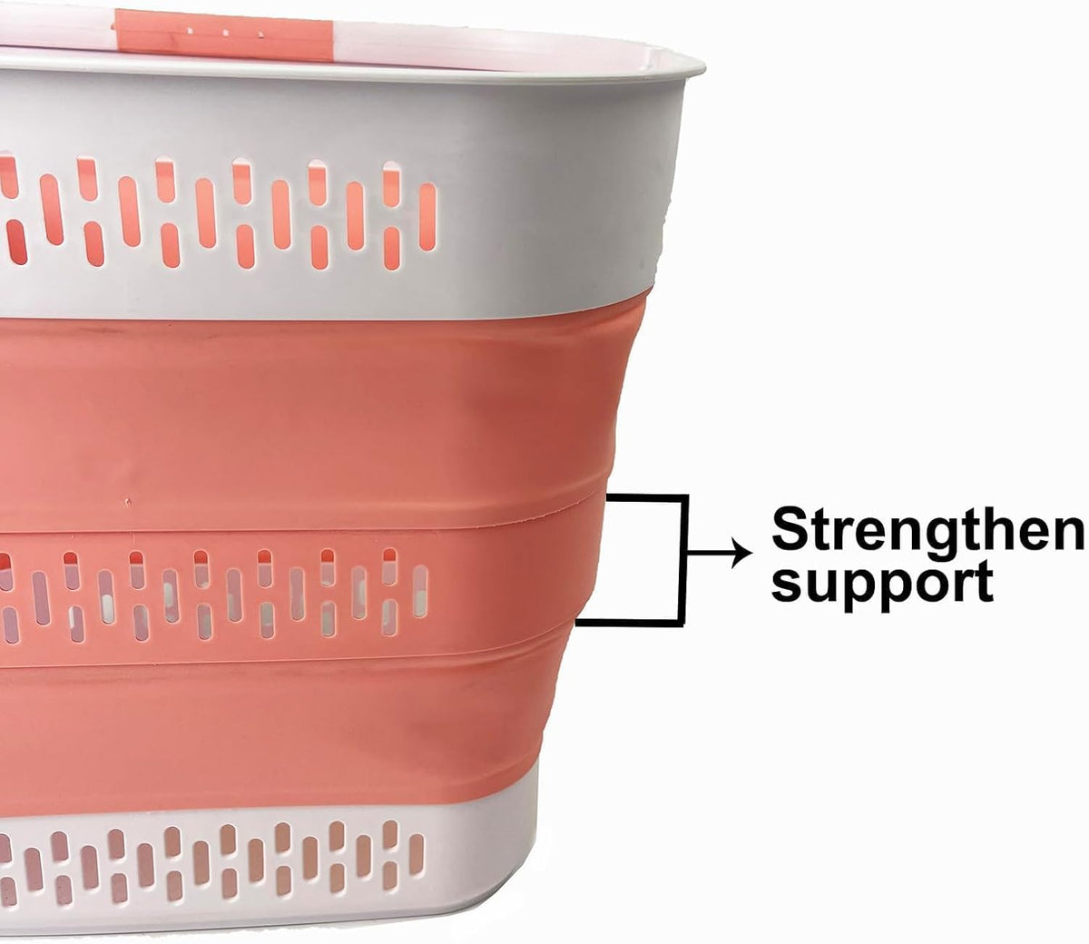SAMMART 40L (10.5 Gallon) Collapsible Plastic Laundry Basket with Handles - Foldable Pop Up Storage