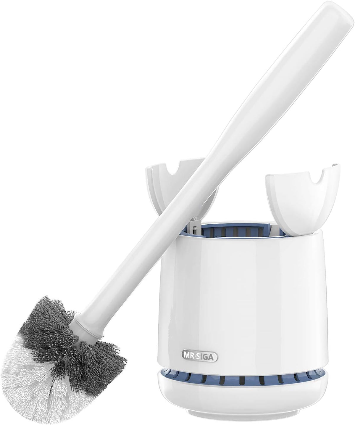 MR.SIGA Toilet Bowl Brush and Holder, Premium Quality, with Solid Handle and Durable Bristles for