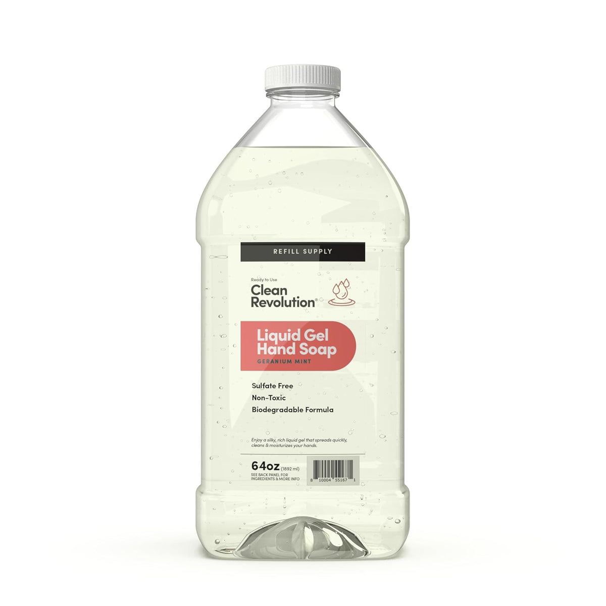 Clean Revolution Liquid Gel Hand Soap, Silky Rich Liquid, Quick Lather, Fast Rinsing, Contains Real