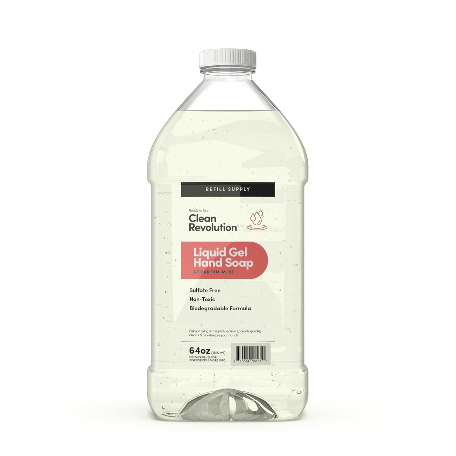 Clean Revolution Liquid Gel Hand Soap, Silky Rich Liquid, Quick Lather, Fast Rinsing, Contains Real