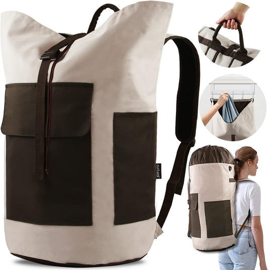 Laundry Bag Backpack, 125L Extra Large Travel Laundry Bags with Shoulder Straps, Adjustable &