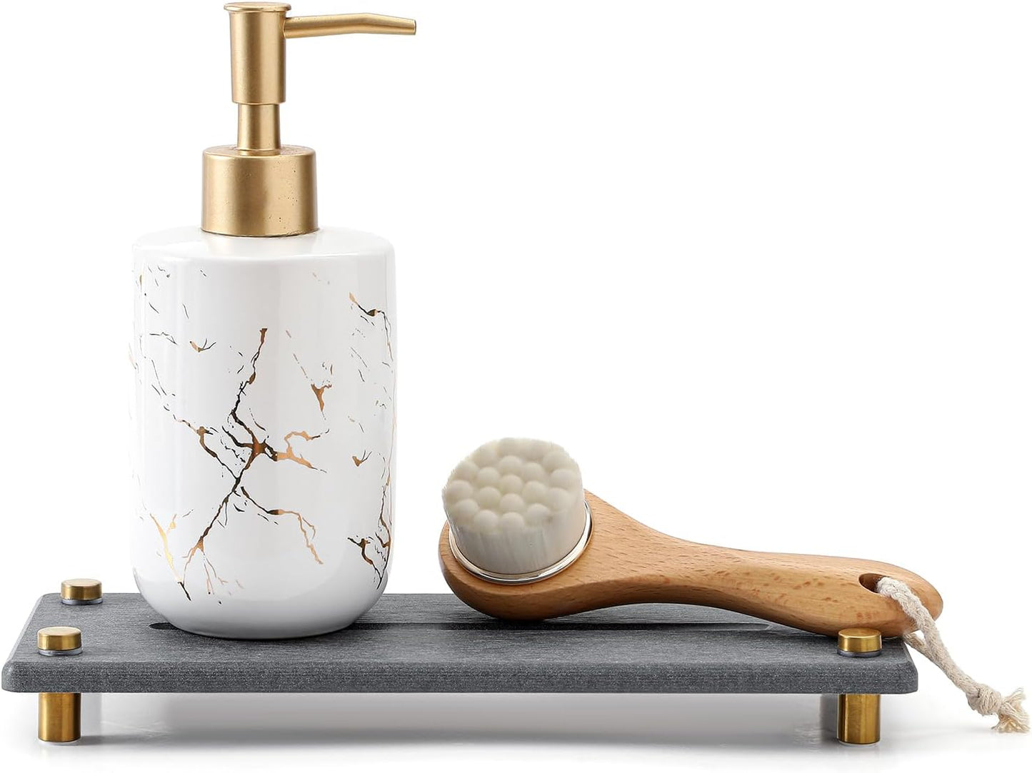 Kitchen Sink Caddy Water Absorbing Stone Drying Tray, Diatomite Bathroom Sink Organizer, Faucet