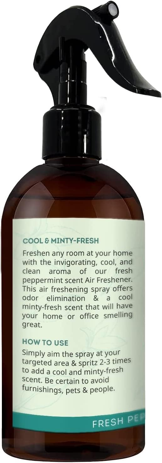 Kate Naturals Peppermint Air Freshener Spray for Room & Car with Natural Mint. Odor Eliminator