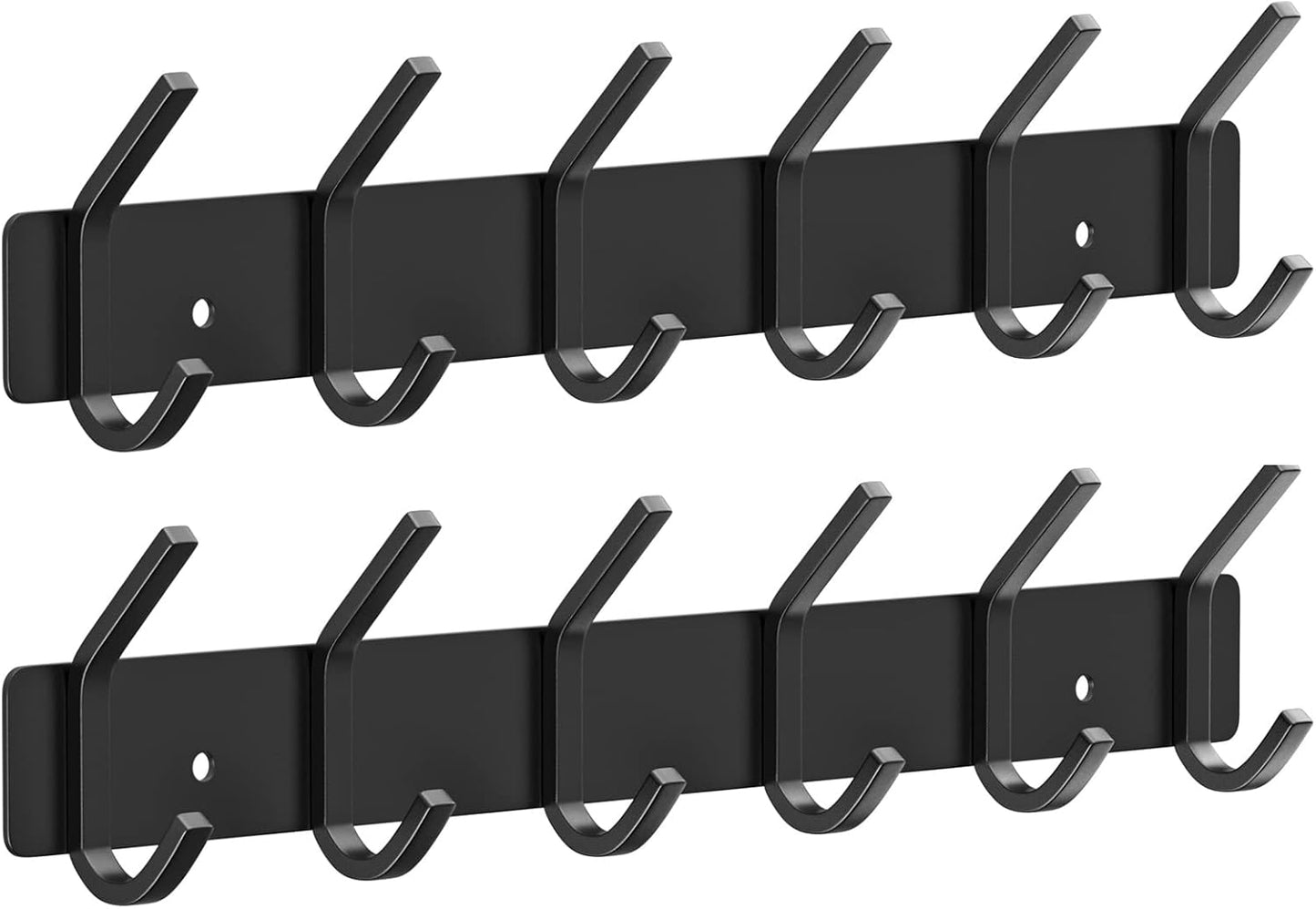 VAEHOLD Wall Hooks Coat Hooks Wall Mounted, Coat Rack with 6 Double Hooks for Hanging Towel Hat