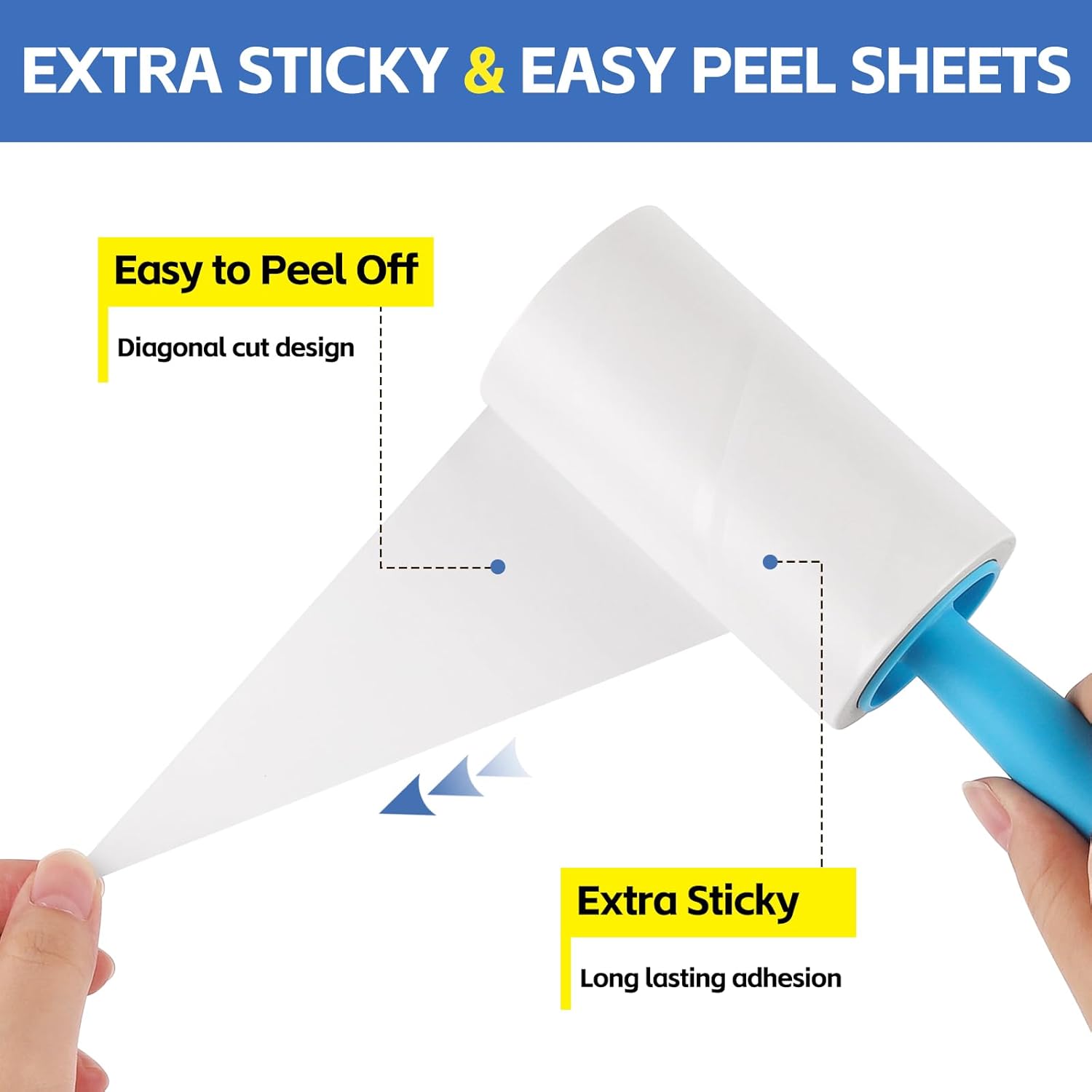 Extra Sticky Lint Roller Refills 6 Pack (720 Sheets) fit 3.8"-4" Standard Size Lint Roller Sticker