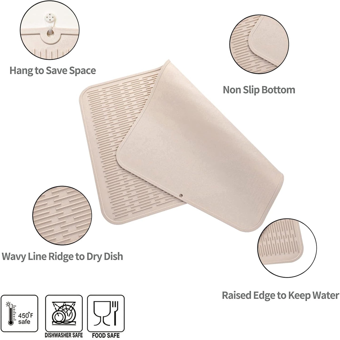 Silicone Dish Drying Mat for Multiple Usage,Easy clean,Eco-friendly,Heat-resistant Silicone Mat for