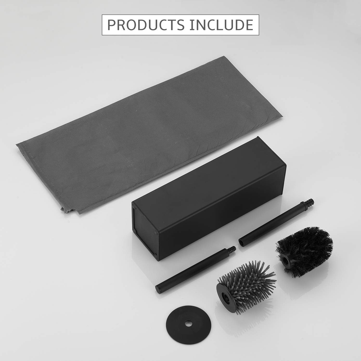 BGL Toilet Brush and Holder Set, Matte Black Freestanding for Bathroom Storage and Organization