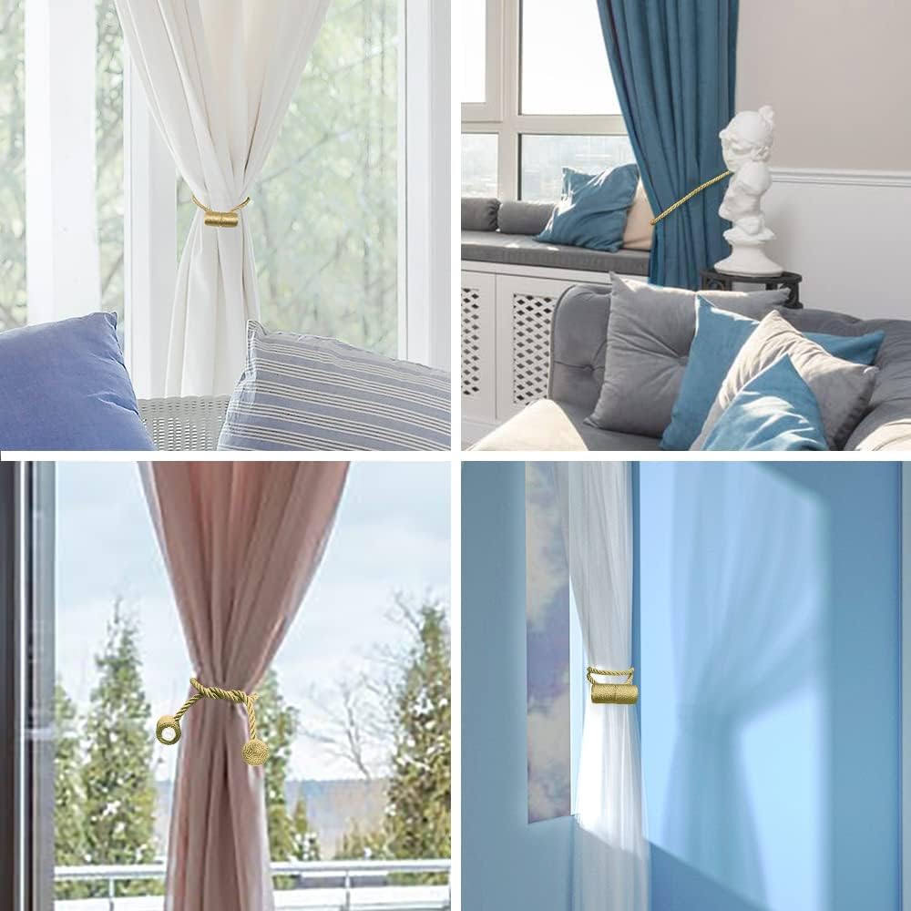 18 Inch Strong Magnetic Curtain Tiebacks, Curtain Holdbacks Modern Upgrade Strong 2021 New Twisted