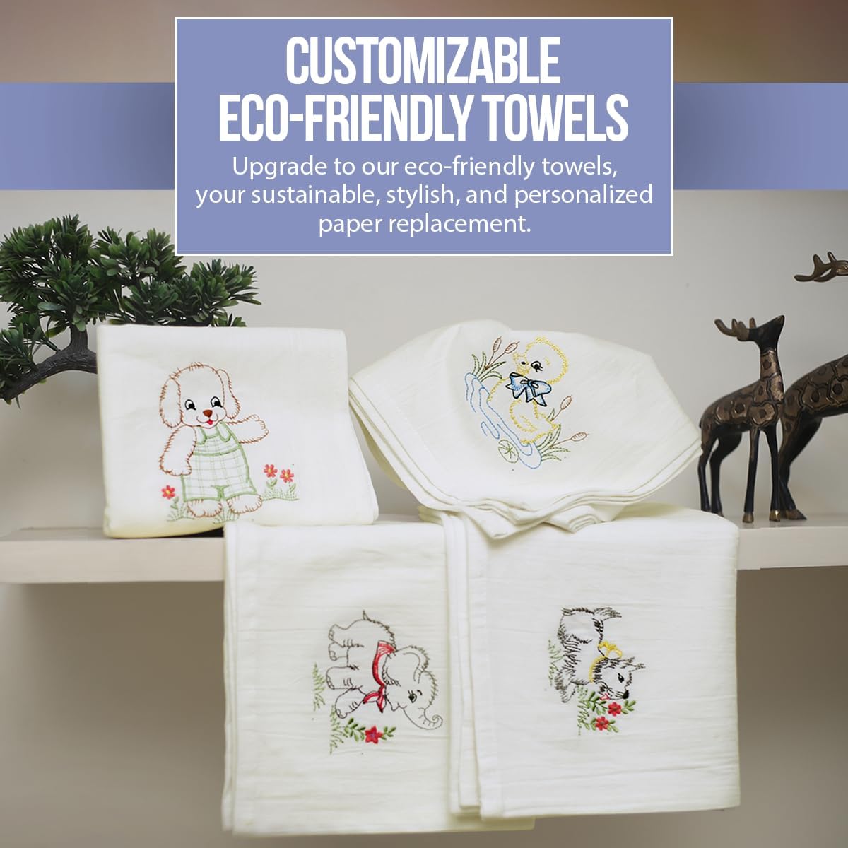 WHITEWRAP Flour Sack Towels| TeaTowel for Crafts| Kitchen Dish Cotton Blank Towel for