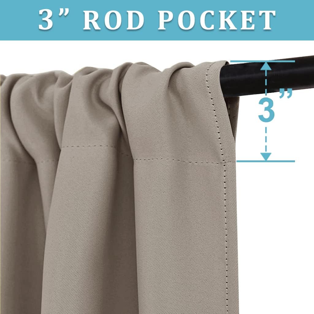 RYB HOME Blackout Curtains for Kitchen, Over Sink Privacy Curtains Window Decor, Thermal Insulating