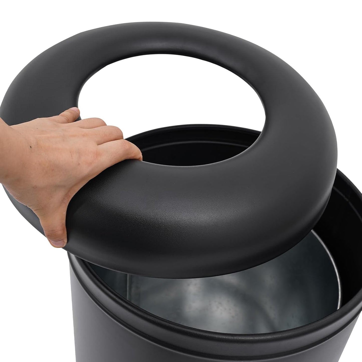 58.6 Liter / 15.48 Gallon Commercial Open Top Trash Can White Stainless Steel Trash Can Outdoor