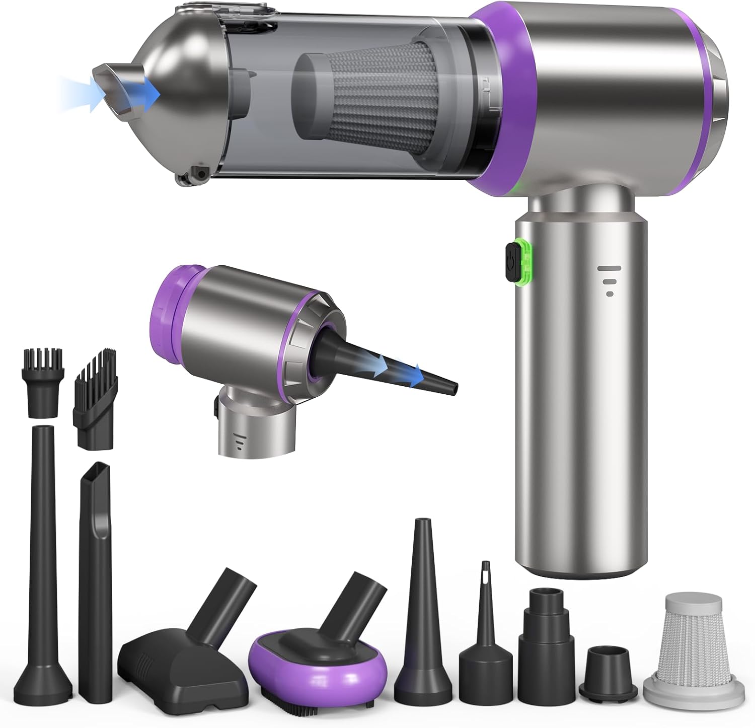 Car Vacuum Portable Cordless, 22000PA High Power handheld Vacuum Cleaner with Brushless Motor,11 in