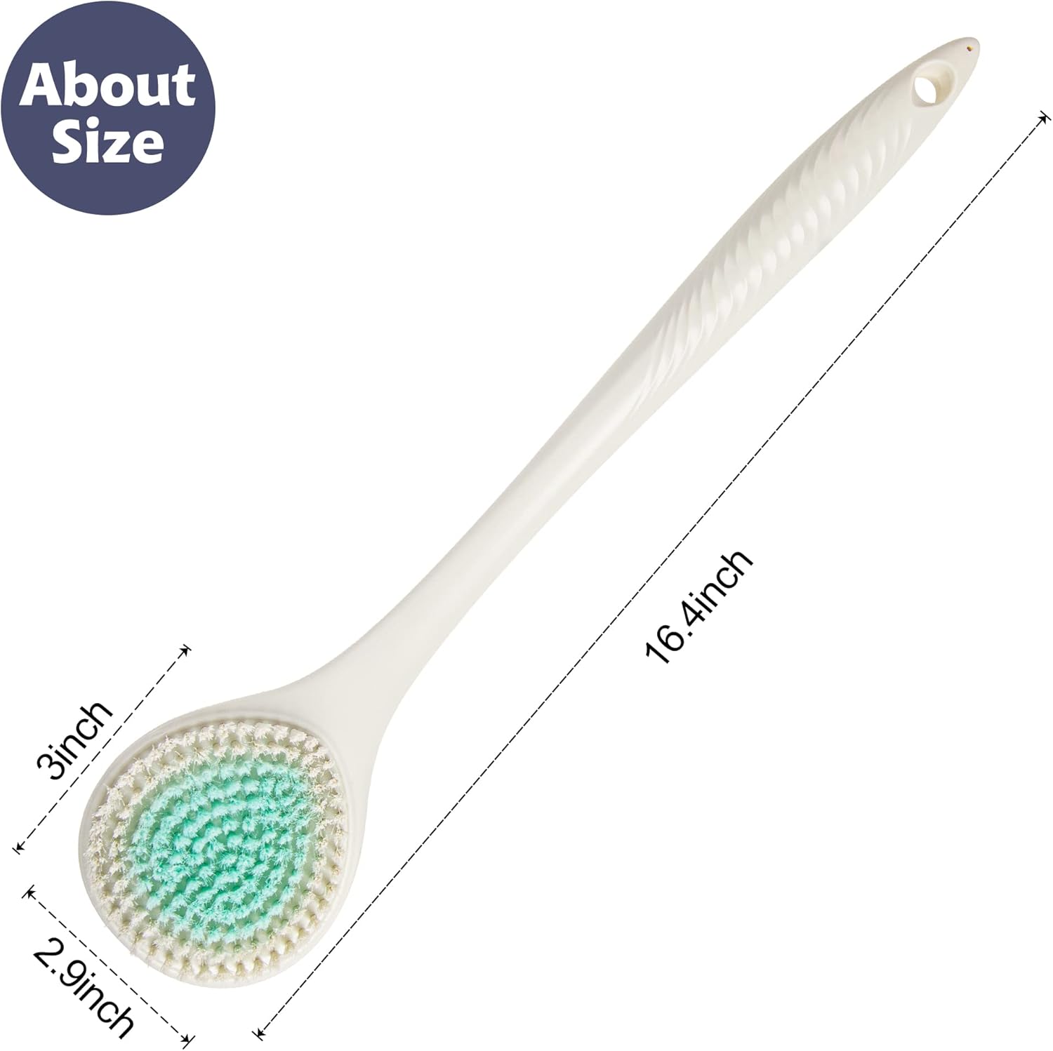 BEDELITE Back Bath Brush Long Handle for Shower - Soft Shower Brush for Men & Women,Back Brush