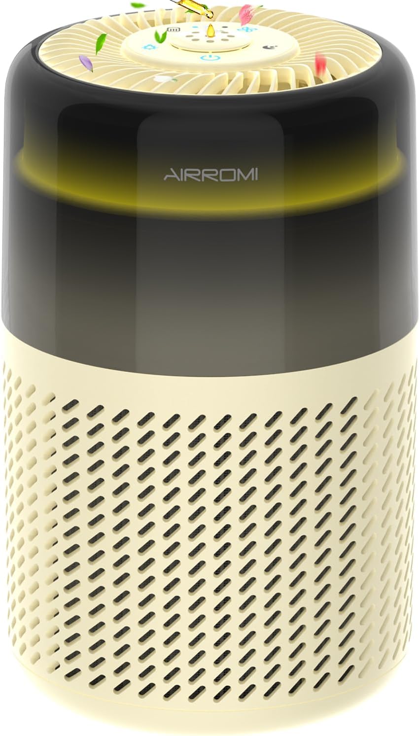 AIRROMI Air Purifier for Bedroom Home,HEPA Filter,Covers Upto 549 Ft²,Quiet 360°intake Air Cleaner