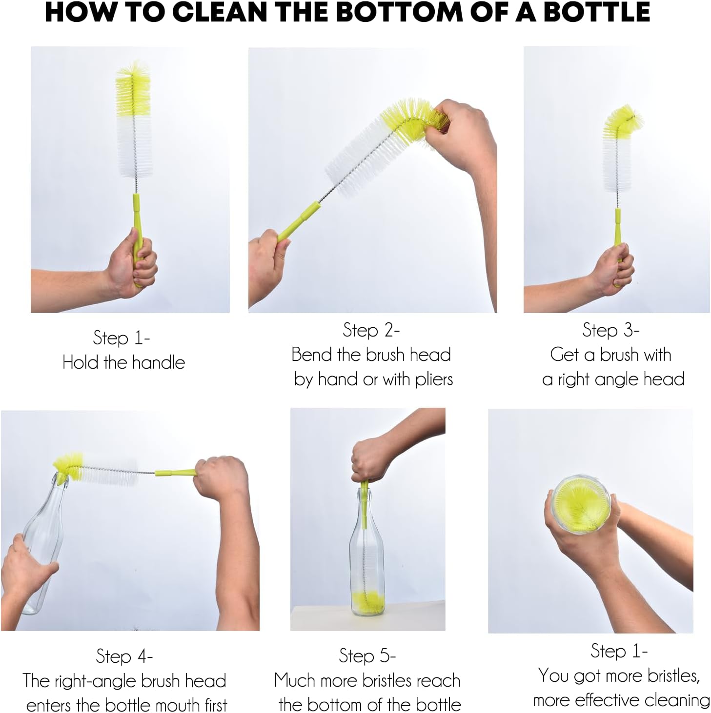 ALINK 16 inch Long Bottle Brush Cleaner for Washing Wine/Beer/Sport Well/Thermos/Glass, Hummingbird