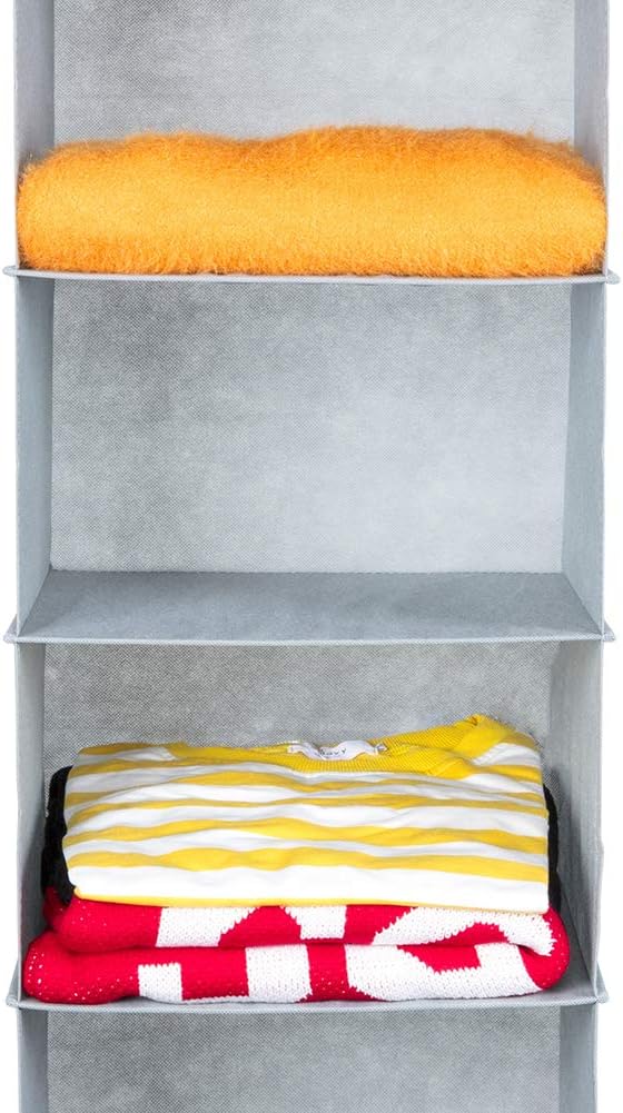 MAX Houser 6 Tier Shelf Hanging Closet Organizer, Closet Hanging Shelf with 2 Sturdy Hooks for