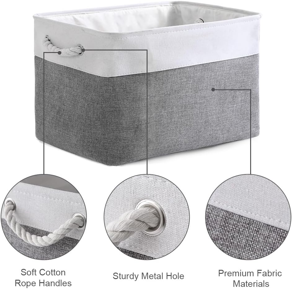 TheWarmHome Organization and Storage Basket for Organizing - 3 Pack 16x12x12 inch Cube Storage Bin