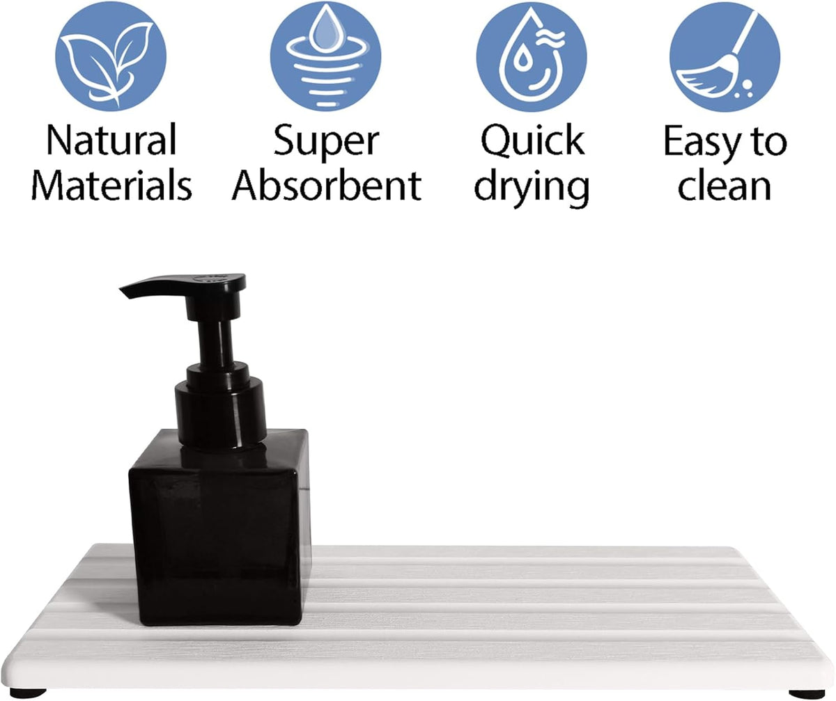 Diatomite Soap Dish, Water Absorbing Stone Tray, Kitchen Sink Organizer, Fast Drying Counter Holder