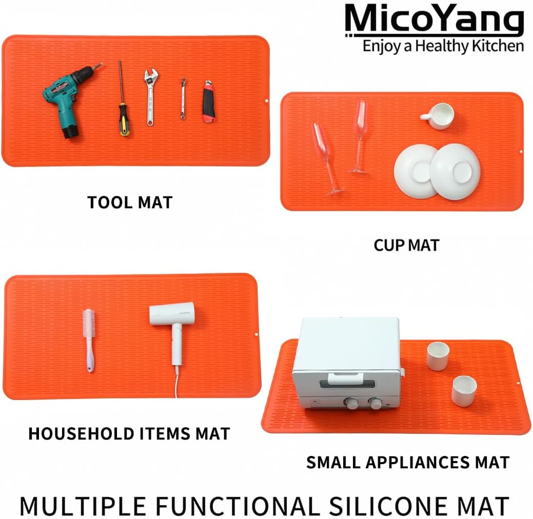 Silicone Dish Drying Mat for Multiple Usage,Easy clean,Eco-friendly,Heat-resistant Silicone Mat for