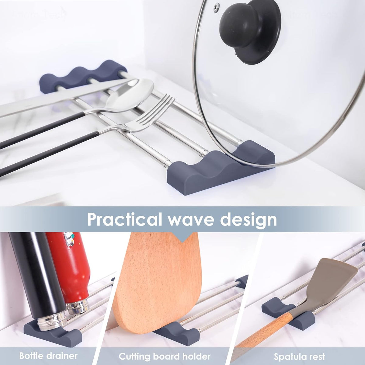 Tomorotec Adjustable Over-The-Sink Kitchen Rack for Dishcloths, Sponges, Bottles and Brushes