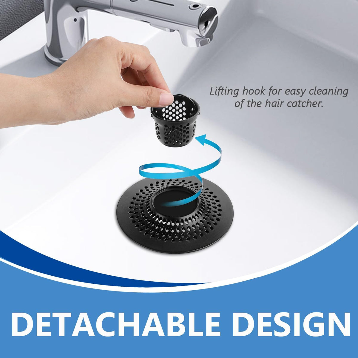 MFTEK Drain Hair Catcher Tub Drain Protector, Stainless Steel Bathtub Shower Drain Hair Stopper