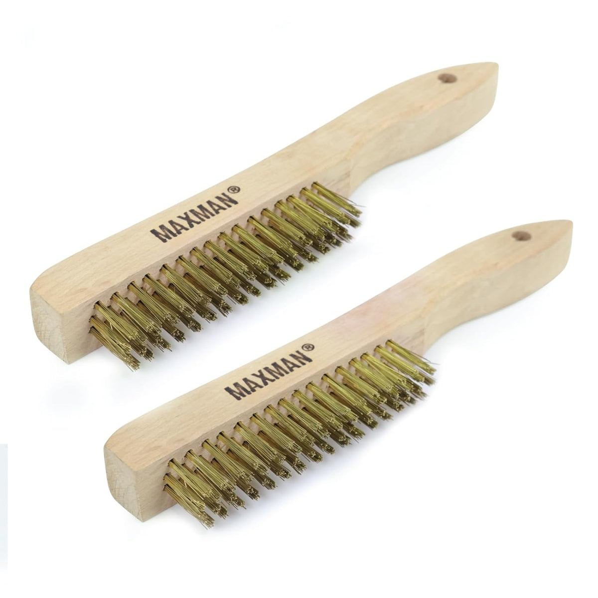 MAXMAN Brass Brush, Heavy Duty Brass Wire Brush Set 2Pcs, Metal Brush, Wire Brushes for Cleaning