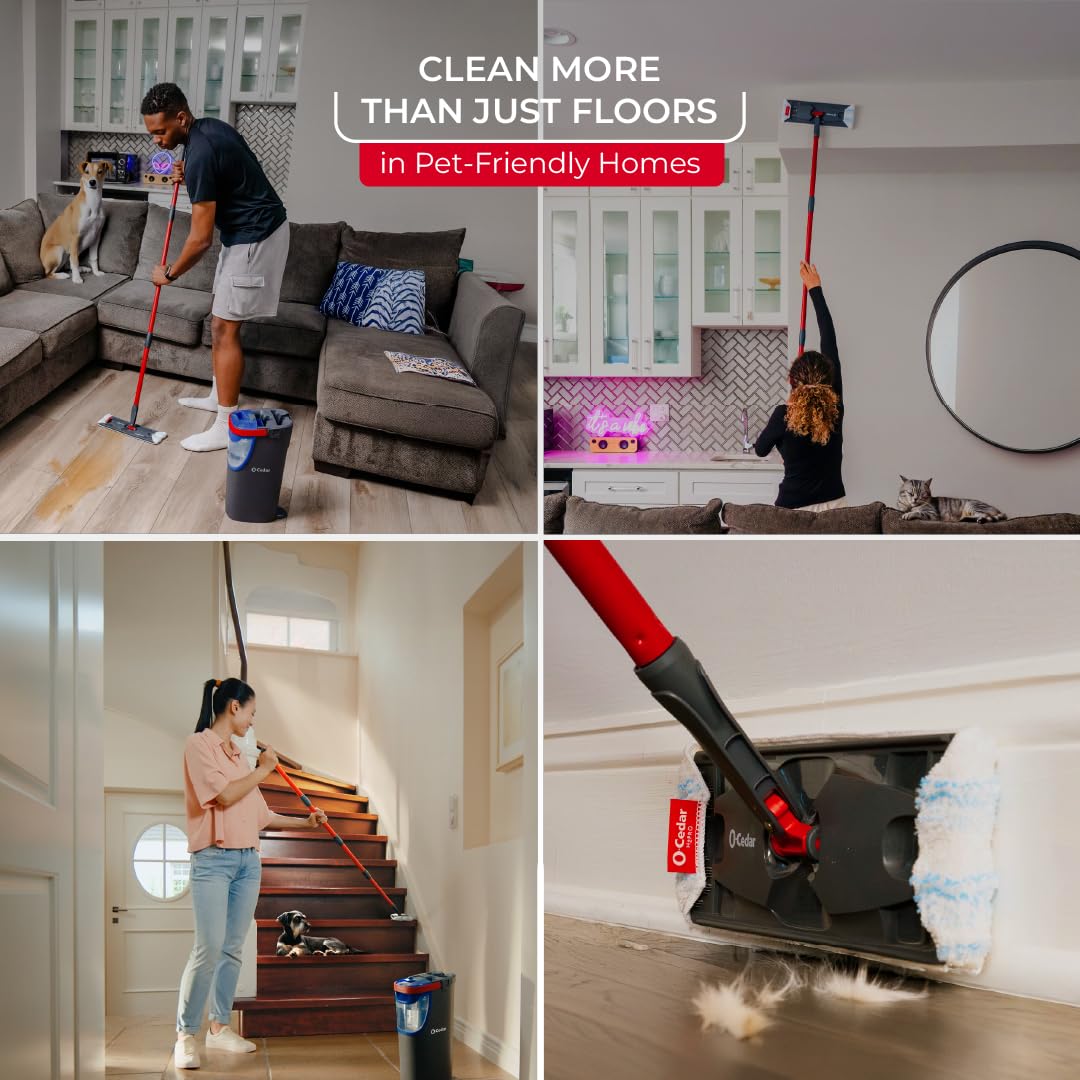 O-Cedar H2prO Flat Mop System | Quick Everyday Cleaning | Dual-Tank Fresh Water System | Machine