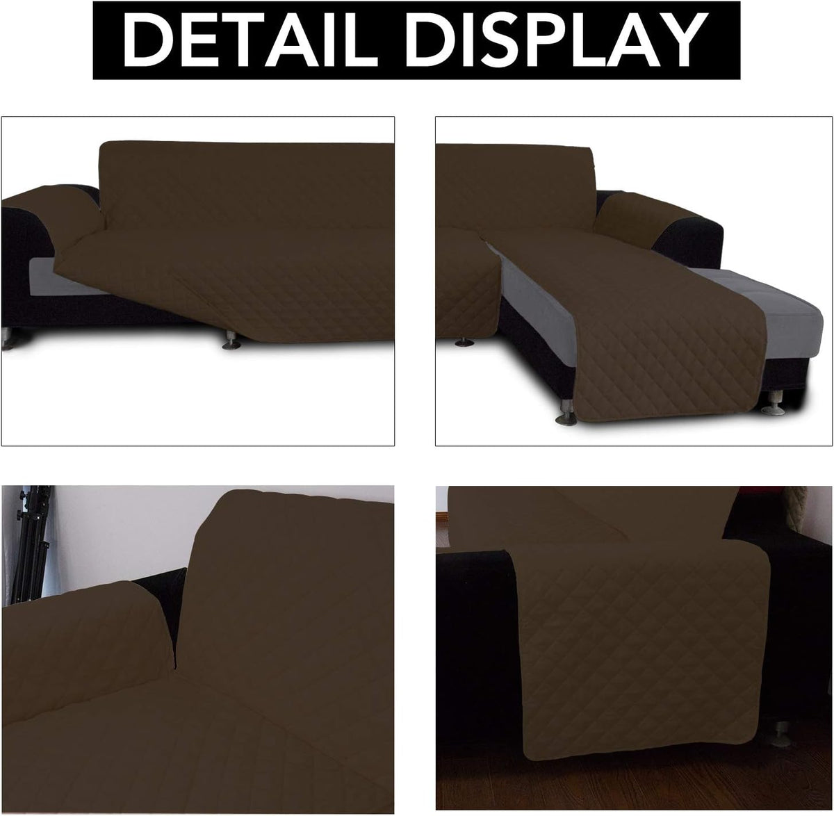 Easy-Going L Shape Sofa Slipcover - Sectional Couch Cover Chaise Cover - Reversible, Pet & Kid