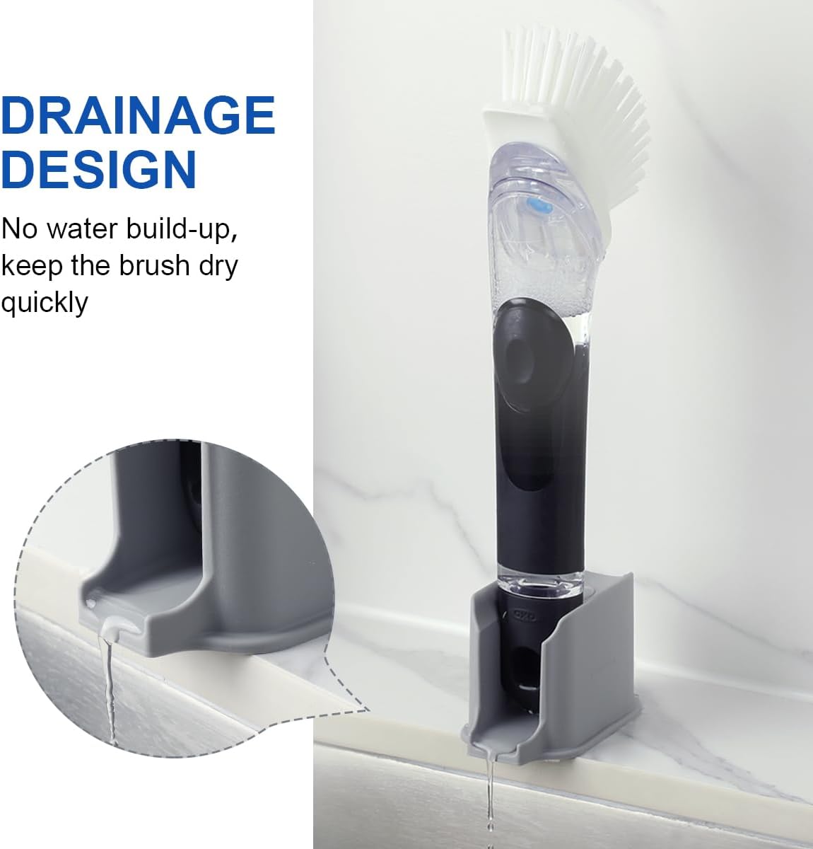LANMU Dish Brush Holder Compatible with OXO Soap Dispensing Brush (Old Version), Dish Wand Caddy