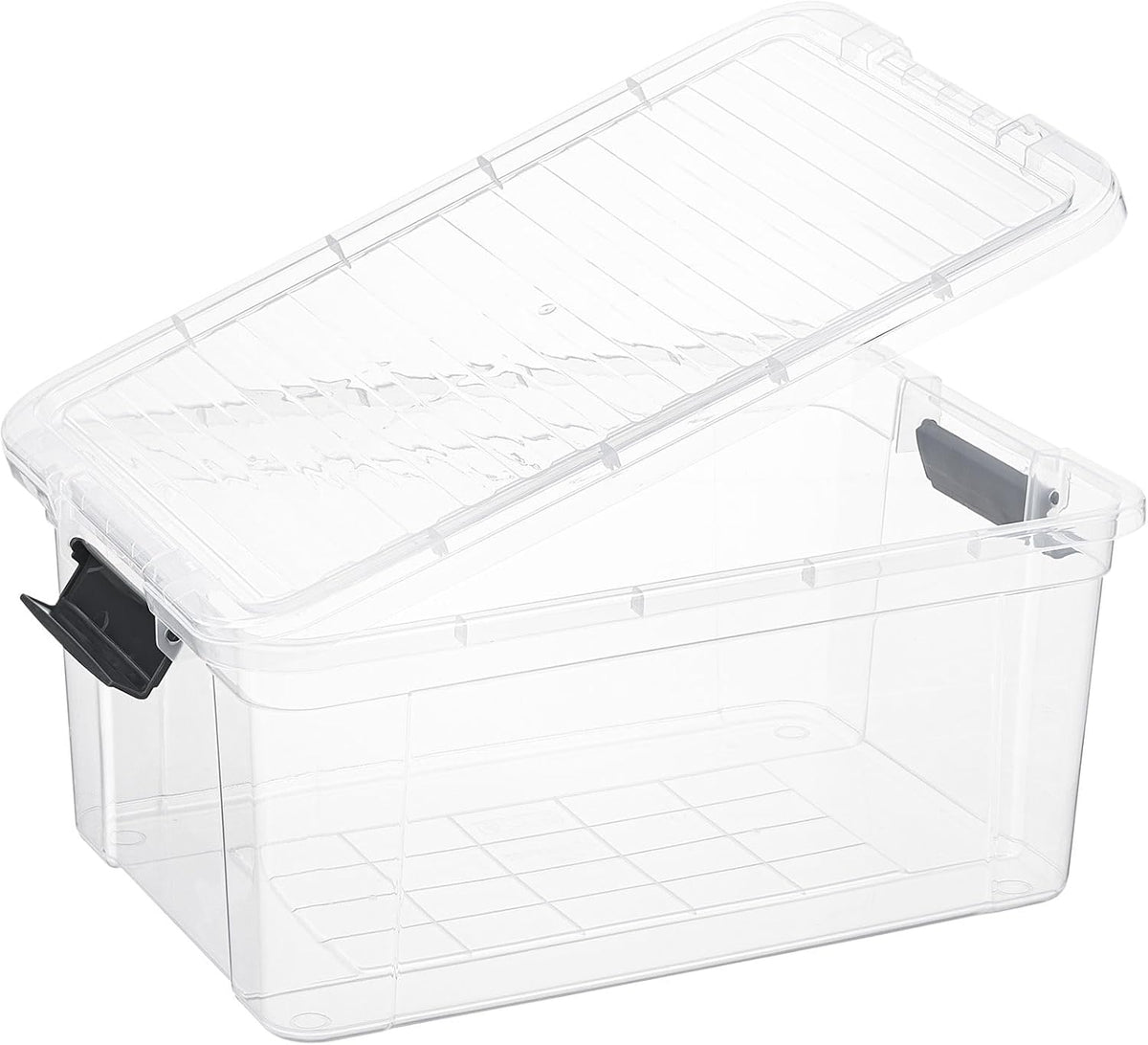 Superio Storage Bins with Lids- 4 Pack, 21 Qt Clear Boxes for Organizing, Stackable Plastic