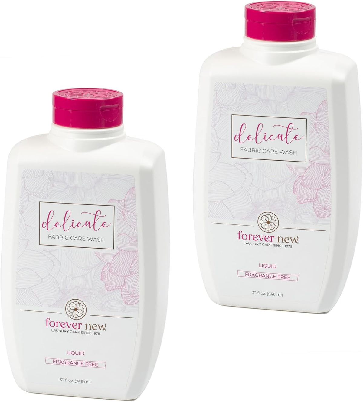 Forever New 32oz Liquid Unscented Fabric Care Wash 2 Pack (64oz Total) Natural Laundry Detergent
