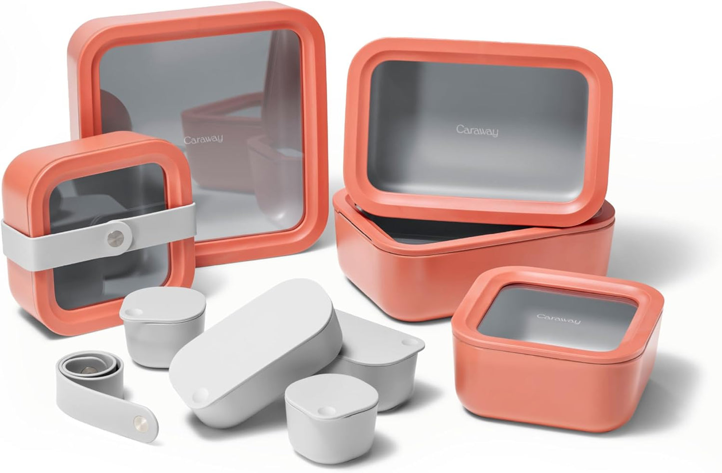 Caraway 14pc Glass Food Storage Container Set - Easy to Store, Non Toxic Lunch Box - with Glass