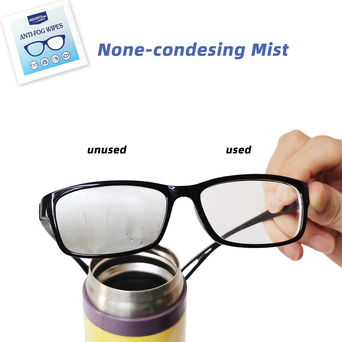 Anti Fog Wipes for Glasses (100-pack) | Pre-Moistened, Quick Dry & Scratch Free for Laptop Screens