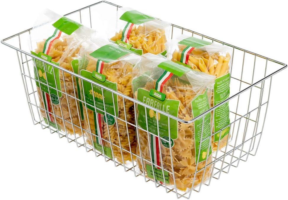 SANNO Freezer Baskets Wire Storage Baskets Closet Organization Baskets Bin Farmhouse Storage Bins