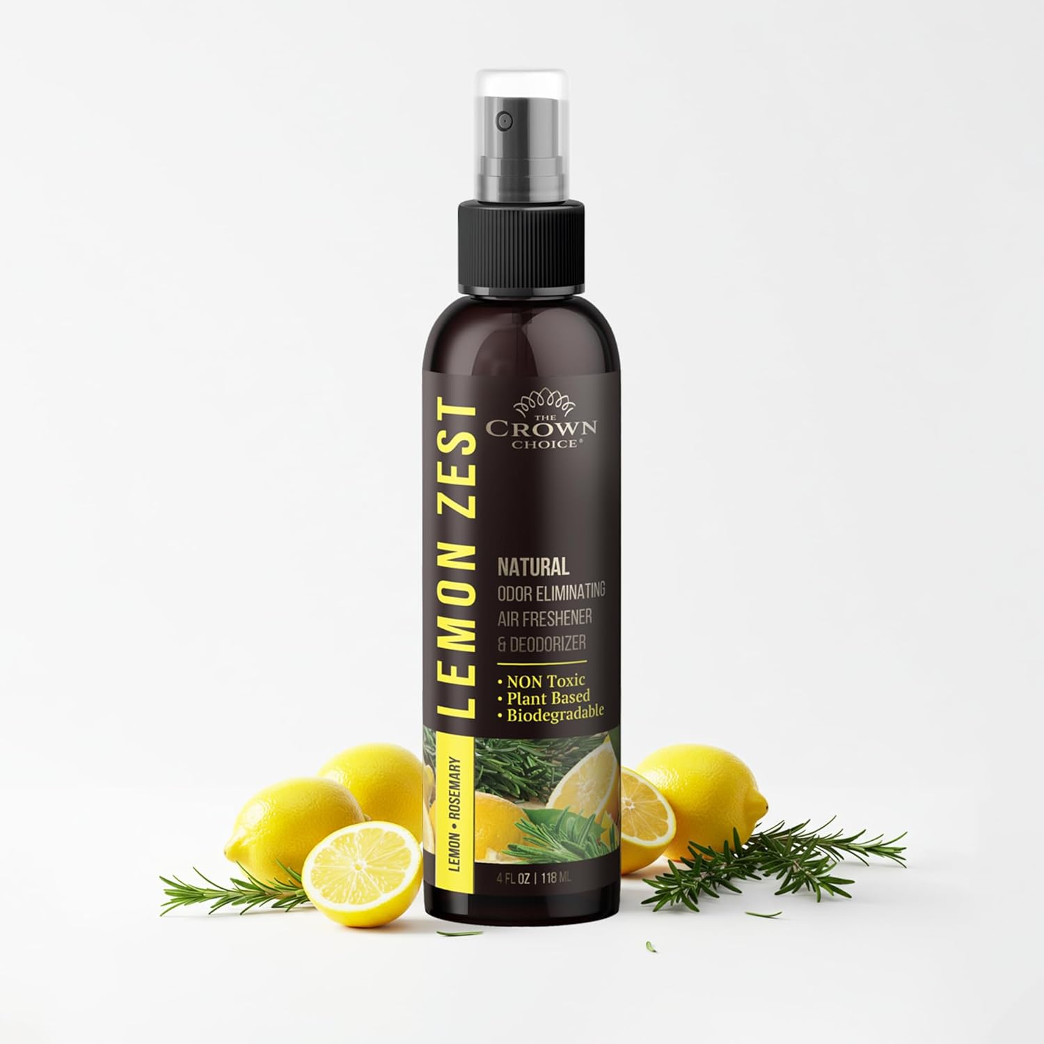Lemon Zest Natural Air Freshener Spray for Home— Citrus Scent Non-Toxic Odor Eliminator, Long