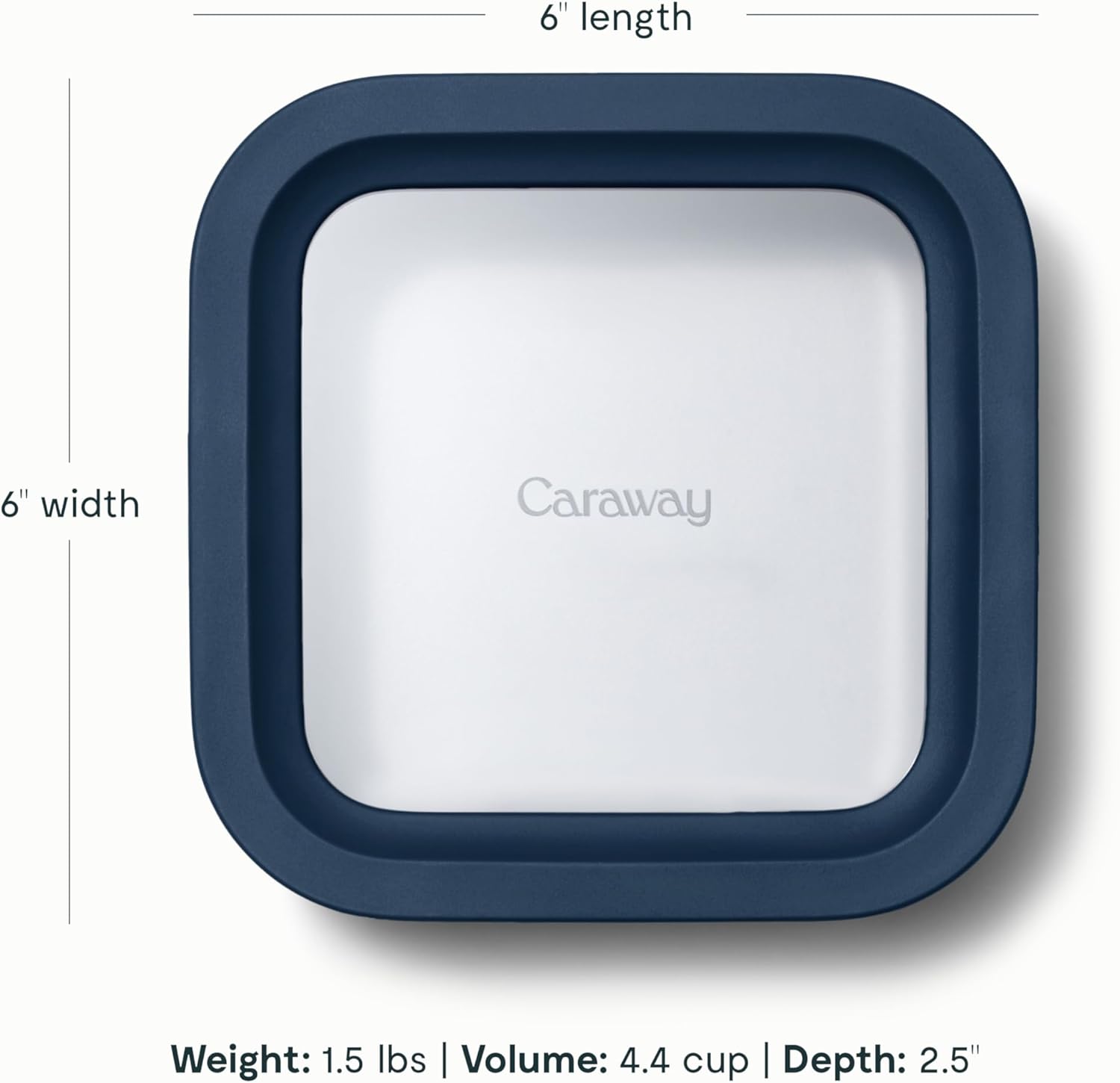 Caraway 2pc Glass Food Storage Set - 4.4 Cup Food Containers (2) - Ceramic Coated - Non Toxic, Non