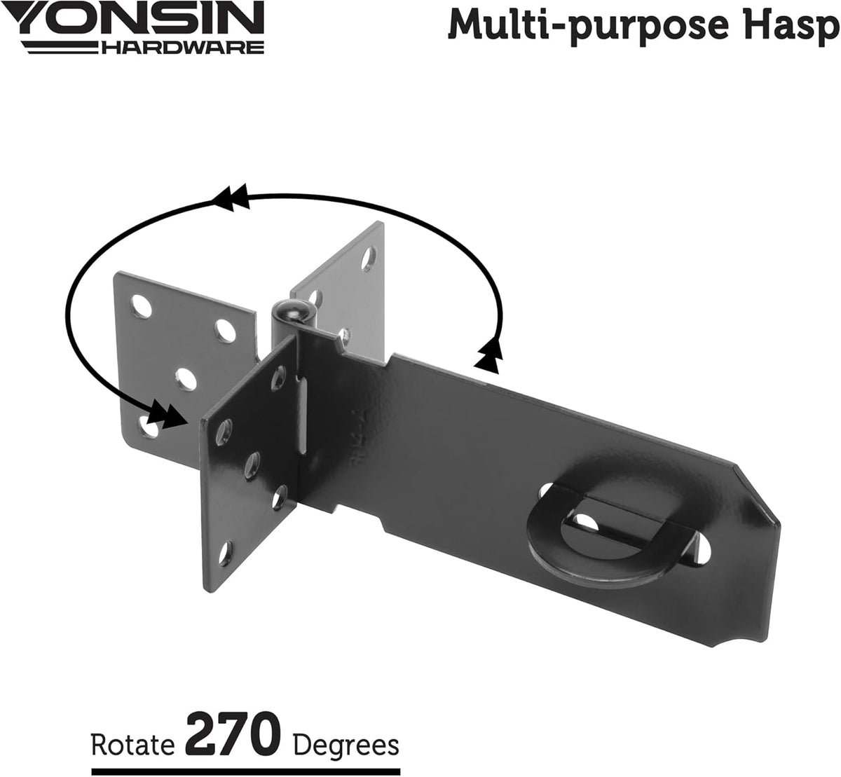 4" Door Padlock Safety Hasp Latch 2 Pcs, Door Hasp Clasp Lock Gate Shed Hasp Latch Lock for Door