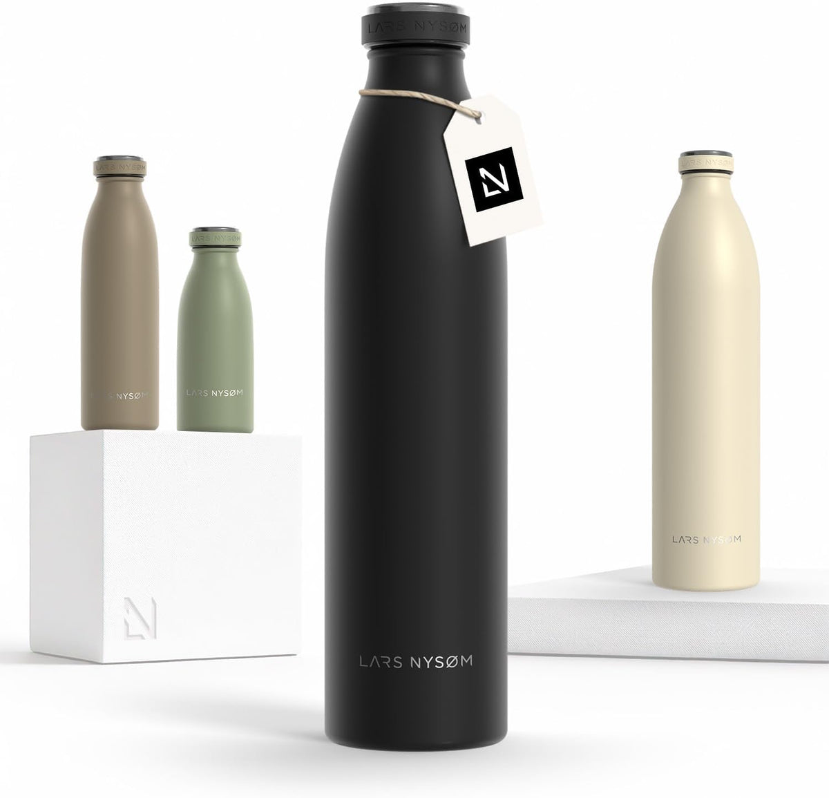 LARS NYSØM Stainless Steel Insulated Water Bottle 12oz 17oz 25oz 34oz 51oz | Insulated Thermo Flask